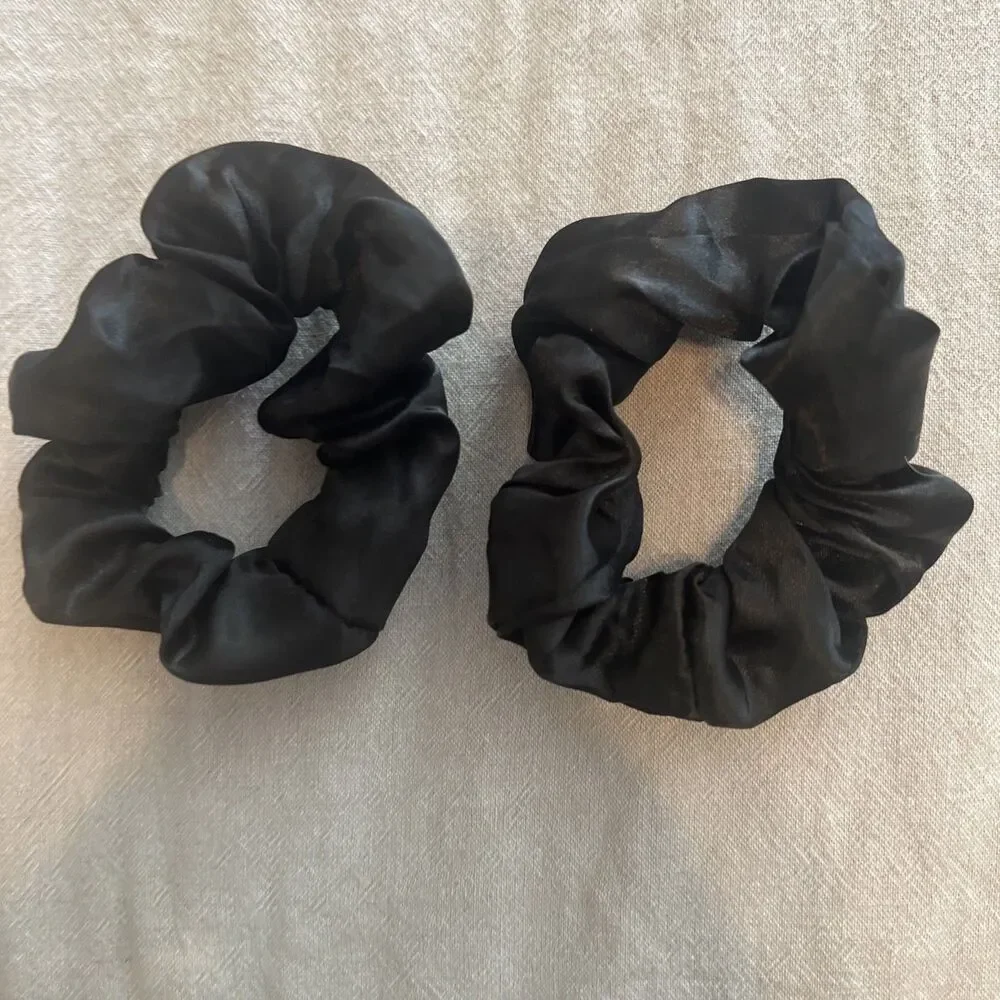 Heatless Satin Curling Rod Headband Hair Rollers Overnight Curls Ribbon Set Blac